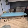 Metal-Framed Bench 160x40cm Gold Frame Eco leather Super Long Image 2
