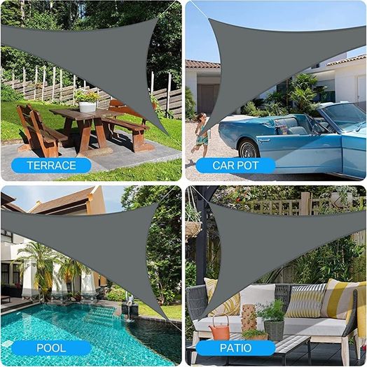 Sun Shade Sail Waterproof Outdoor Garden Patio Party Sunscreen Awning 2x2x2m Triangle Canopy 98% UV Block with Free Rope MULTIPLE COLOURS/SIZES AVAILABLE