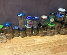 Glass jar with lids