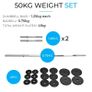 50KG Cast Iron Barbell & Dumbbell Weight  Set in Case Image 3