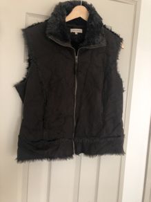 John Rocha Vintage Suede like fur gilet