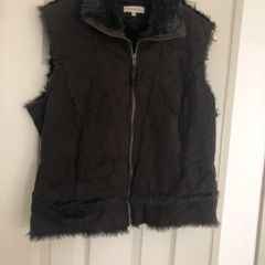 John Rocha Vintage Suede like fur gilet