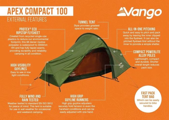 Vango Apex Compact 100 200 300 Tents New