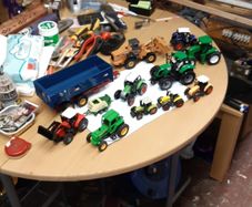 Tractors trailer bulldozer