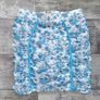 Oh Polly UK12 Blue Floral Ruched Mini Skirt Y2K Bodycon Mesh Image 2