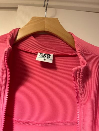 Gym plus coffee pink sports zip jacket