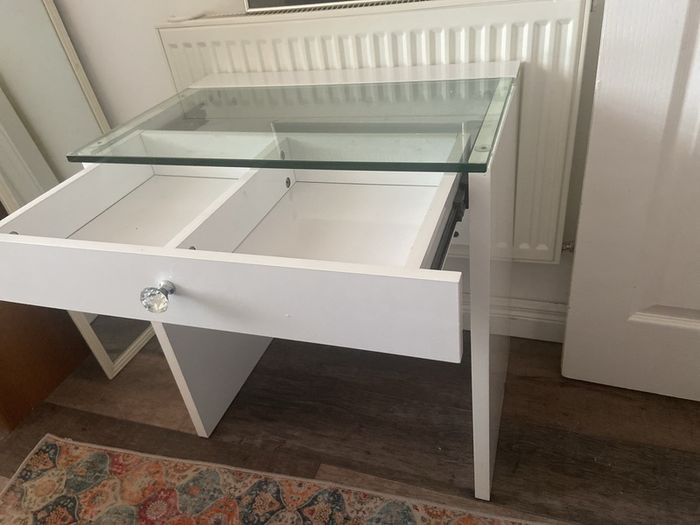 glass top table cabinet
