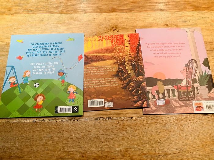 Kids Picture Story Books x3 - Bricks, Little Goose & Boy on the Bench
