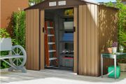 Metal 7ft x 4ft Garden Shed Large Patio Roofed Tool Metal Storage Building Foundation Sheds Box
