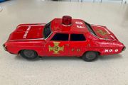 Vintage Tin Battery operated Fire Chief
