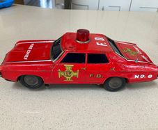 Vintage Tin Battery operated Fire Chief