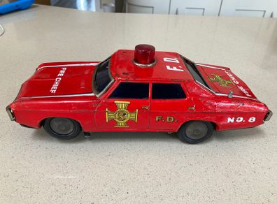 Vintage Tin Battery operated Fire Chief