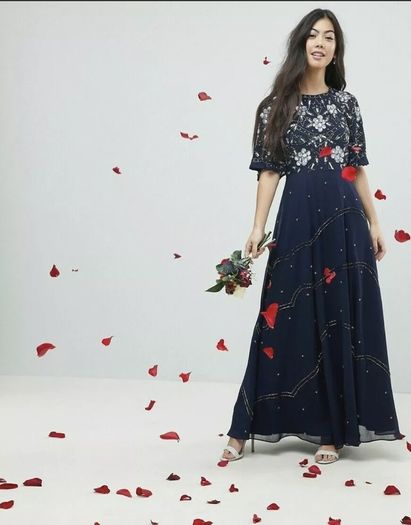 Asos Design Flutter Sleeve Maxi Dress