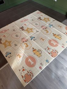 Large foldable reversible baby play mat, double sided, waterproof