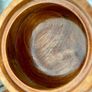 Vintage Apple Shaped Wood Jar Container Round Wooden Box 1960s 70s Image 5