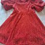 M&S Red Sparkly lined Dress. Age 5-6 .. Red Sparkly Image 2