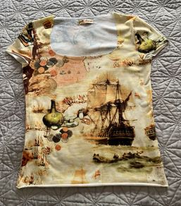 Rare Y2K Ennepi Beat Cropped Art T-Shirt Top - Size S