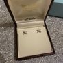 white gold pair of earrings brand new in box Image 3