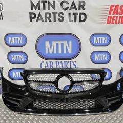 Front Bumper For Mercedes C Class W205 19-21 Facelift Models Amg Line Black C197