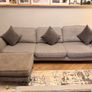 4 Seater Grey/houndstooth Sofa with footstool Image 6