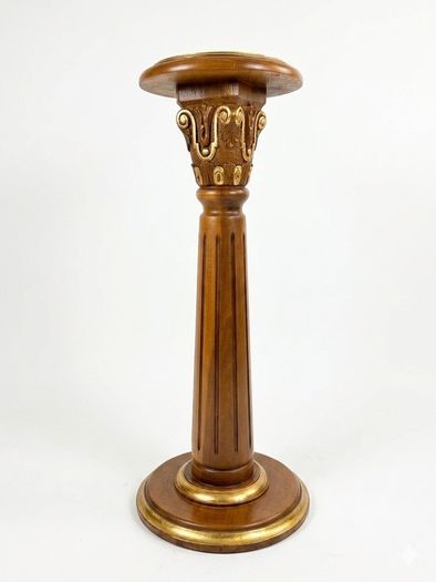 Carved French Fruit Wood & Parcel Gilt Pedestal