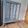 glass door cabinet grey Image 4