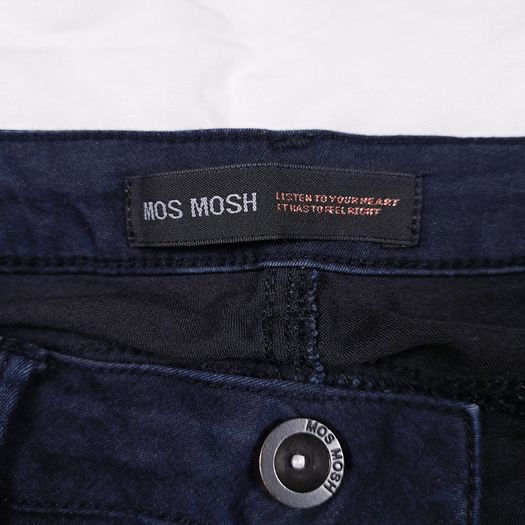 Mos Mosh Dark Blue Moto Biker Zip Detail Skinny Denim Jeans Size 28/10UK/38EU