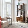 Bookcase with 4 open shelves modern two door Image 5