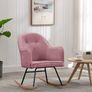 Modern Velvet Rocking Chair Comfortable Armchair for Home or Nursery Image 9