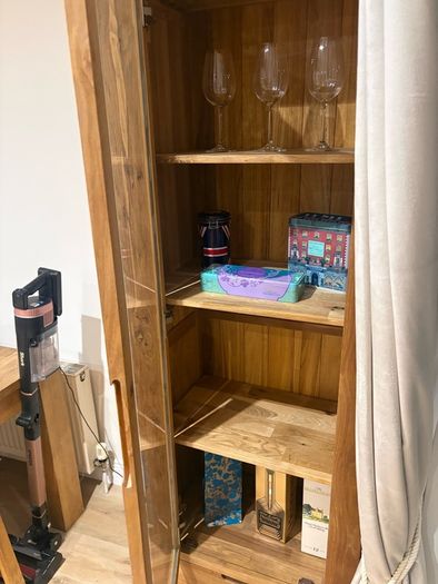 Solid Oak Display Cabinet with Glass Door