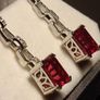 Sterling Silver Lab Grown Rare Padparasha Sapphire Earrings Image 4