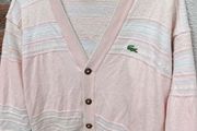 Vintage 80s Lacoste Wool Blend Knit Cardigan Womens