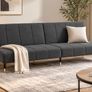 Sofa Bed 2 Seater Velvet Grey Convertible Sleeper Couch for Living Room Guest Room Ireland Image 2