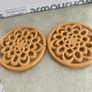set of 2 Round Trivet Tea Pot Pan Stand Dining Kitchen Worktop Protection Cast Iron Image 3