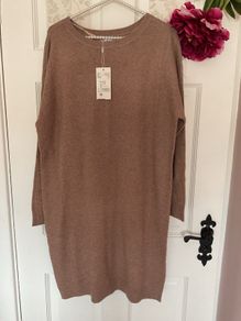 jumper dress Bnwt Hailey's brand tan crewneck jumper dress 10/12 size small