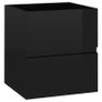 Sink Cabinet with Built-in Basin High Gloss Black Chipboard Image 8