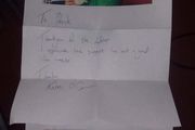 Signed photo and letter from athlete Kate O'Connor