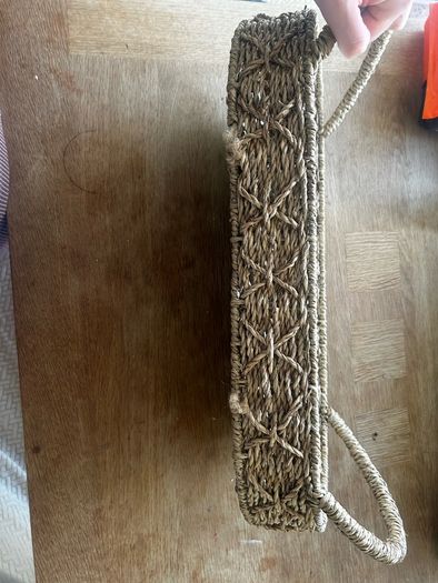 Woven Seagrass Serving Tray with Handles