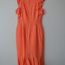 Karen Millen Frilly Dress SIZE 10 Coral Image 5
