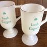 4 Retro Milk Glass Irish Coffee Pedestal Mugs Image 2