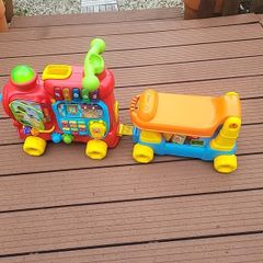 V-Tech ride-on train toy