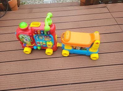V-Tech ride-on train toy