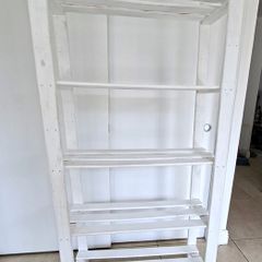 White Wooden Shelving Unit  5 Tier  160 cm High