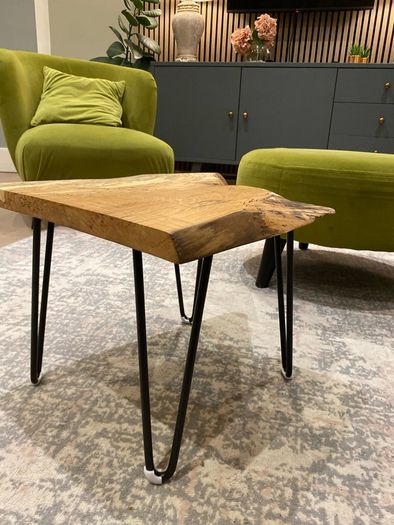 Handcrafted Spalted Beech Live Edge Side Table