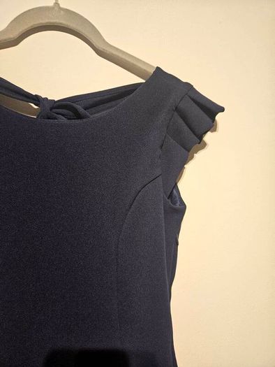 Navy Fit & Flare Dress with Bow Back XS
