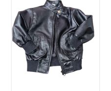 Boys leather bomber jacket