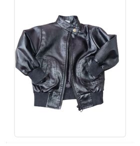 Boys leather bomber jacket