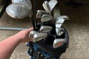 golf clubs and bag