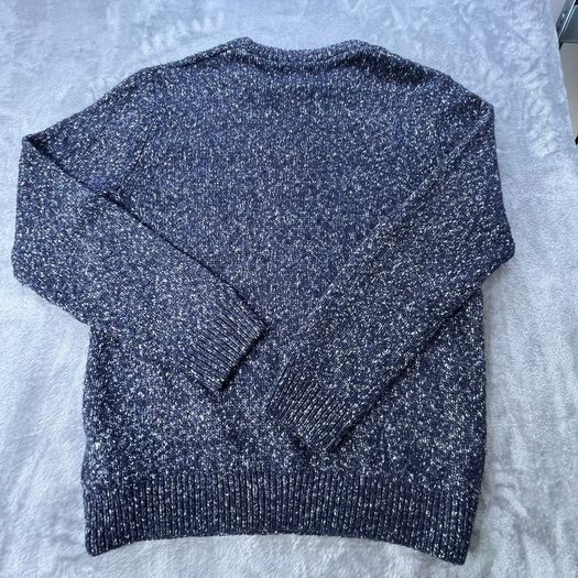 Curated Utility Stockholm Men's XL Navy Blue White Knitted Crew Neck Sweater