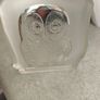 Vintage Owl Crystal Paperweight 70s Mid Century Glass Image 2